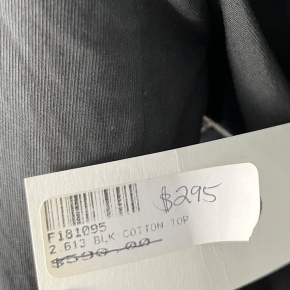 NWOT $590 Marc Le Bihan Black Long Sleeve Cotton Blouse French sz 40 US sz 8 - Picture 10 of 10